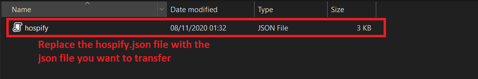 replace json file